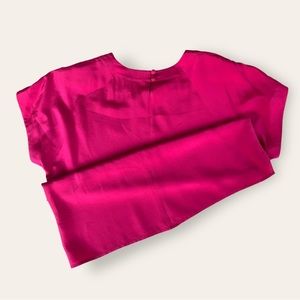 Vintage (1980s) Silk Spenser Jeremy Blouse, Hot Pink, Shoulder Pads, Size 8